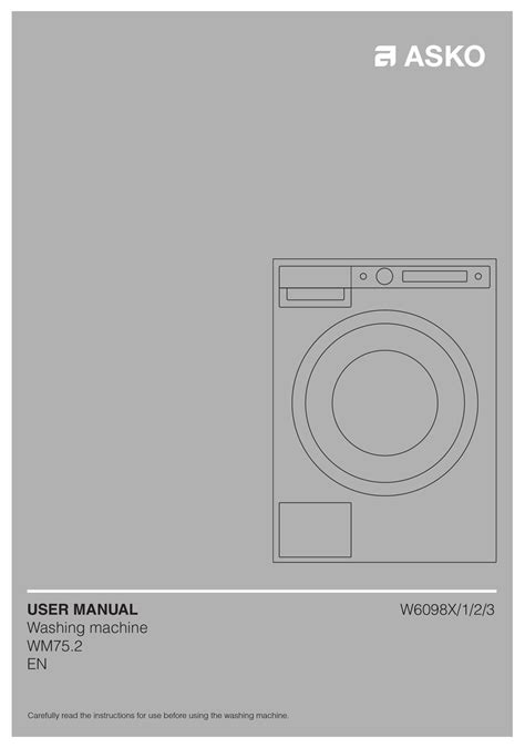 ASKO W6098X.W USER MANUAL Pdf Download .